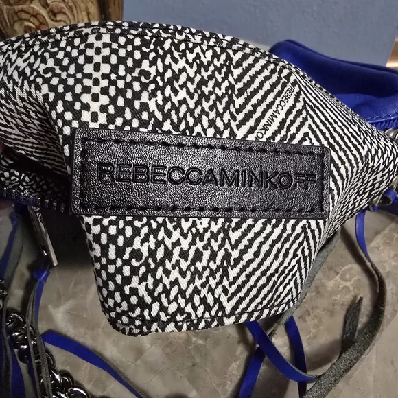 Rebecca Minkoff Mini Mac Cobalt Blue Zipper & Fringe Crossbody Bag - Picture 9 of 12